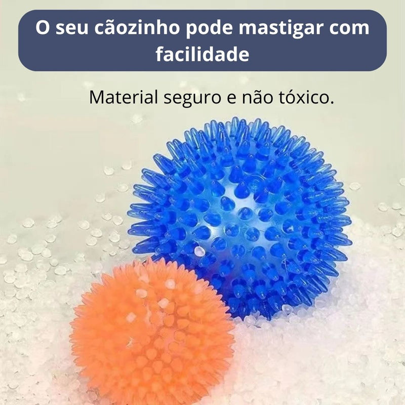 Bolinha elástica resistente com cerdas limpa dente. - Tamanhos e cores diversas.