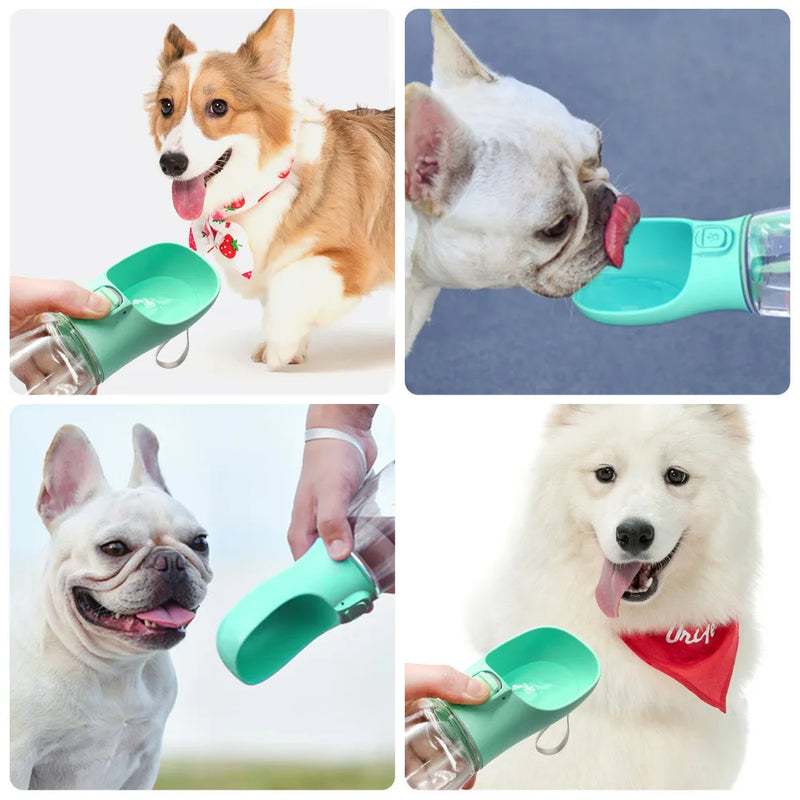 Garrafa portátil para cães com armazenamento de comida e água - 350ml e 380ml